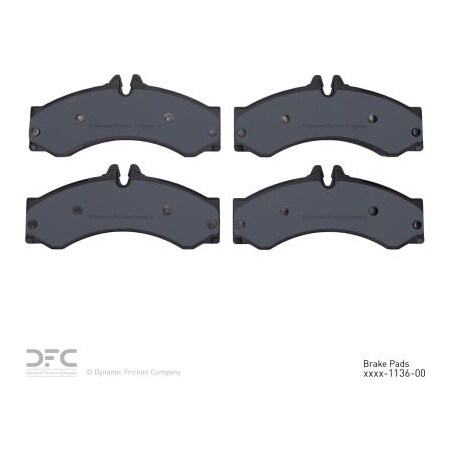 Dynamic Friction Co DFC 3000 Semi-Metallic Brake Pads - 1311-1136-00